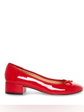 Steve Madden Red Patent Low Block Heel Ballet Pump